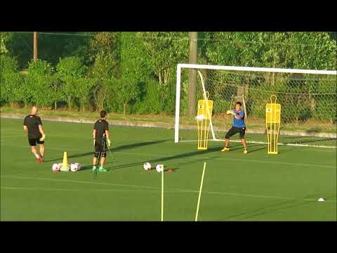 Training practiced by goalkeepers of Japan’s soccer team (catching) Eiji Kawashima Training practiced by goalkeepers of Japan's soccer team (catching) Eiji Kawashima