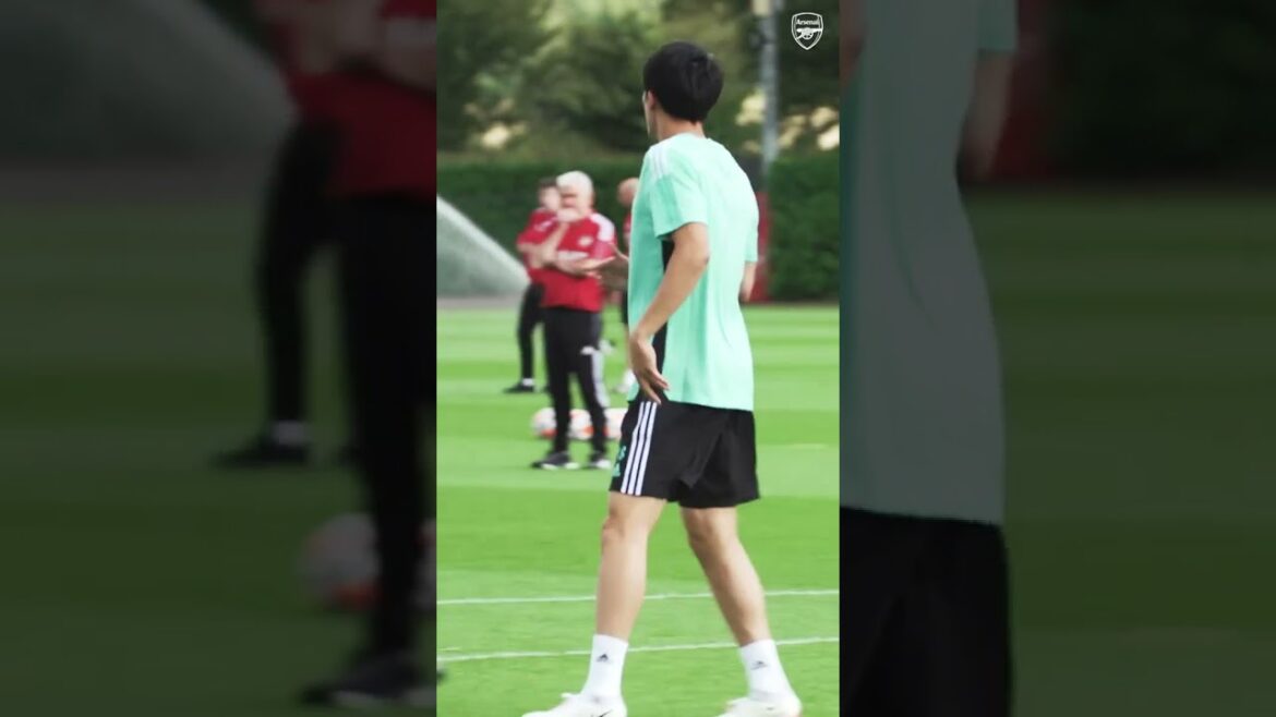 Takehiro Tomiyasu At Training Ground Takehiro Tomiyasu At Training Ground