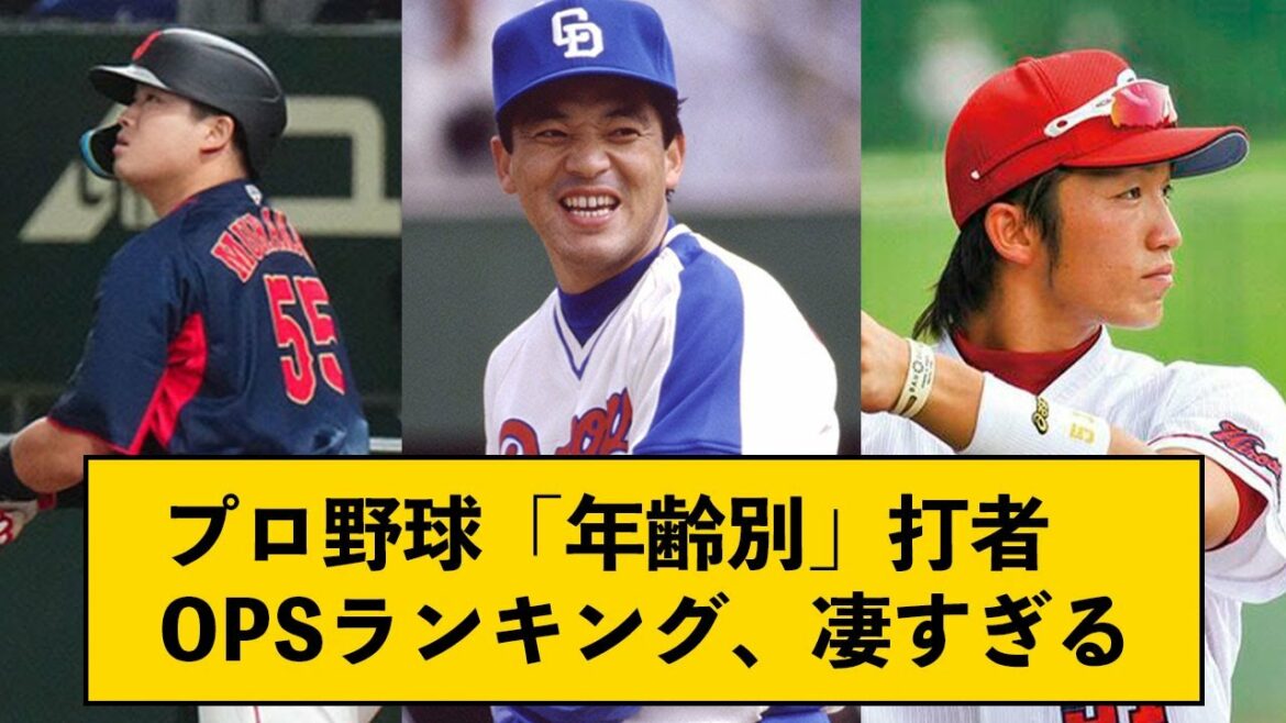 Professional baseball "by age" batter OPS ranking, too terrible[with what J comment]