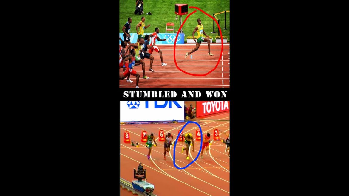 Usain Bolt, despite the fact that he stumbled, still finished first!