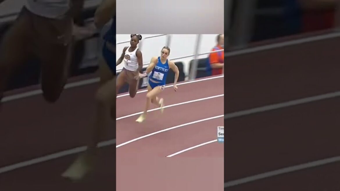 Amazing Abby Steiner in W200m clocking 22.09 secs