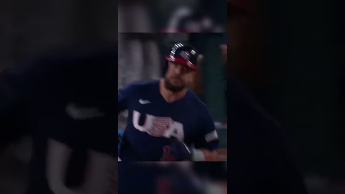 Kyle Schwarber Obliterates a pitch from Yu Darvish to cut Japan's lead to one! #shorts #ytshorts