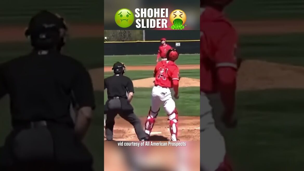 Shohei Ohtani, Slider Movement (home plate view) 😳 #baseball #shorts