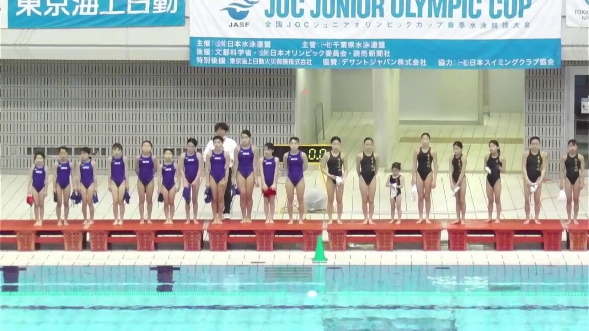 2023 Spring JO Junior Olympic Water Polo Side A Chiba Water Polo Club (white) VS Kochi Swimming Club (blue)