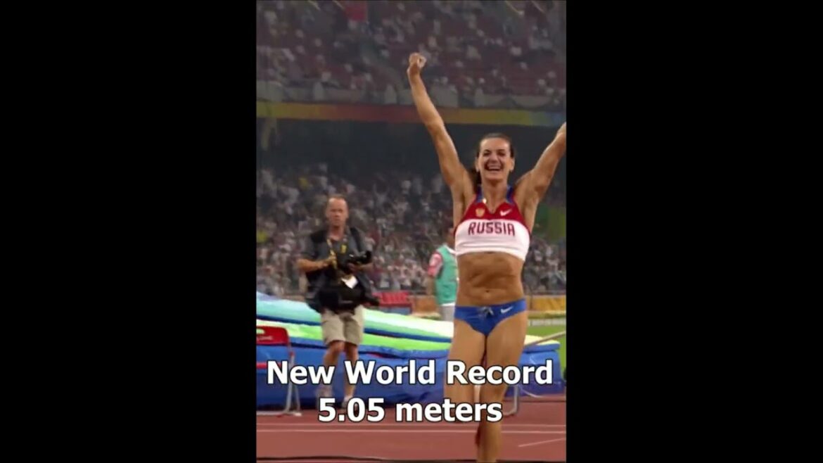 Yelena Isinbayeva broke the world record in the pole vault #shorts Yelena Isinbayeva broke the world record in the pole vault #shorts