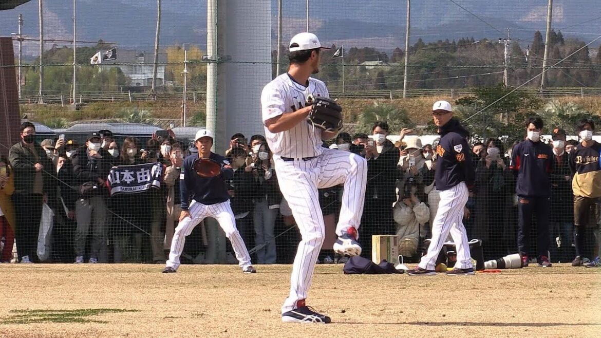 Yu Darvish Throws a series of sharp curveballs in front of the fans! Samurai Japan Miyazaki Training Camp WBC2023 Yu Darvish