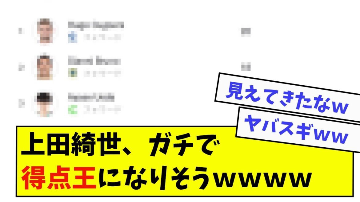 [Good news]Kiyo Ueda is likely to become the top scorer in Gachi www