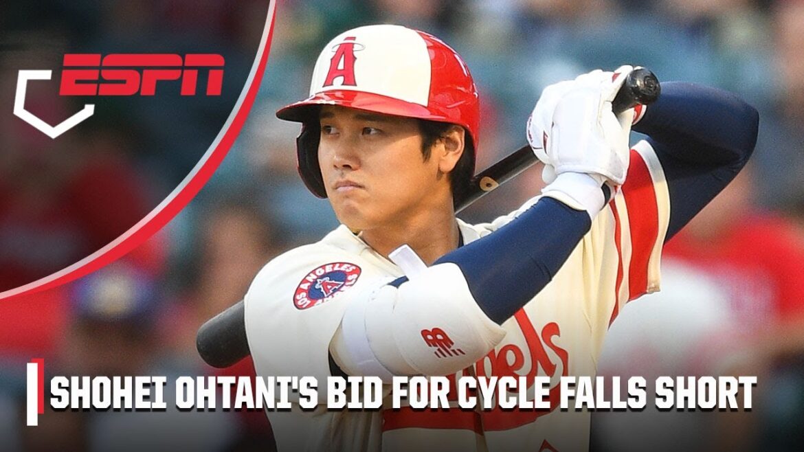 Shohei Ohtani just misses making HISTORY a few feet short of a cycle 🤯 | MLB on ESPN