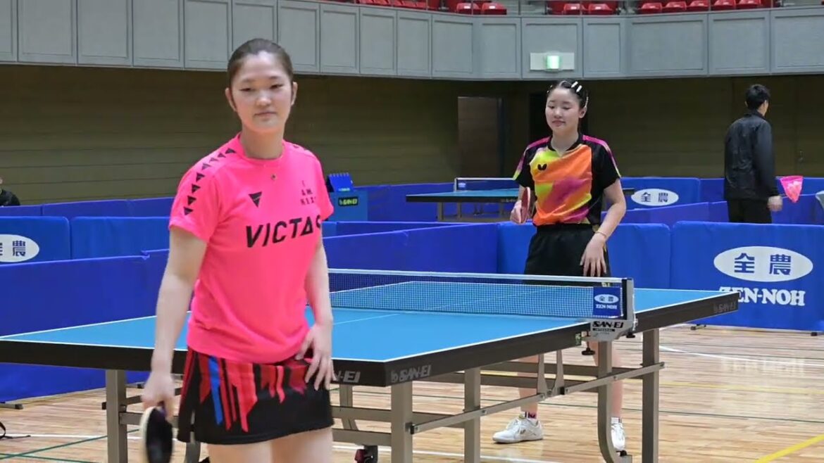 Miwa Harimoto practices at the venue the day before |