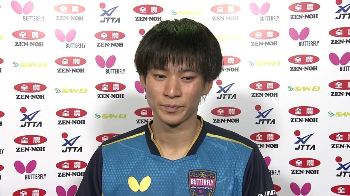 Winning Shunsuke Togami "I definitely want to participate in the Paris Olympics in singles. Domestic tournaments are important, but first I want to rank within the top 15 in the world." Post-match interview |