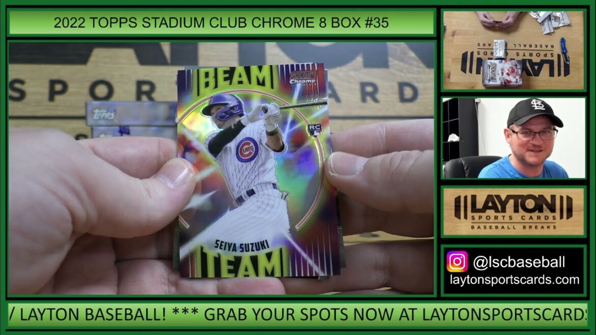 SEIYA SUZUKI RED RC INSERT /5! 2022 Topps Stadium Club Chrome Baseball Hobby 8 Box Break #35 SEIYA SUZUKI RED RC INSERT /5! 2022 Topps Stadium Club Chrome Baseball Hobby 8 Box Break #35