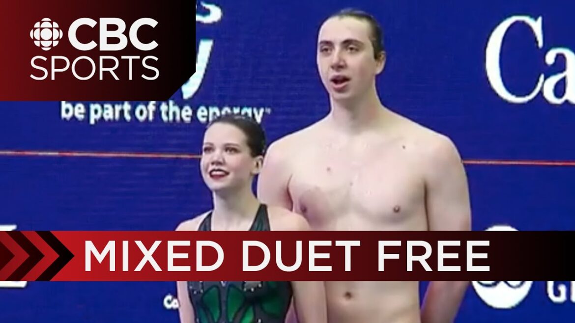 Watch as Joel Stroeder & Kiara Kroetsch finish first at the Canadian Artistic Swimming Championships