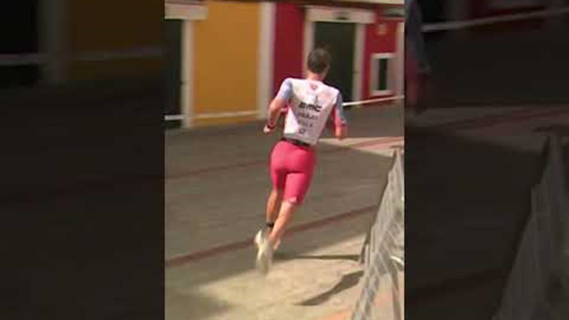 What is he doing?! 🫣 #Triathlon #Shorts