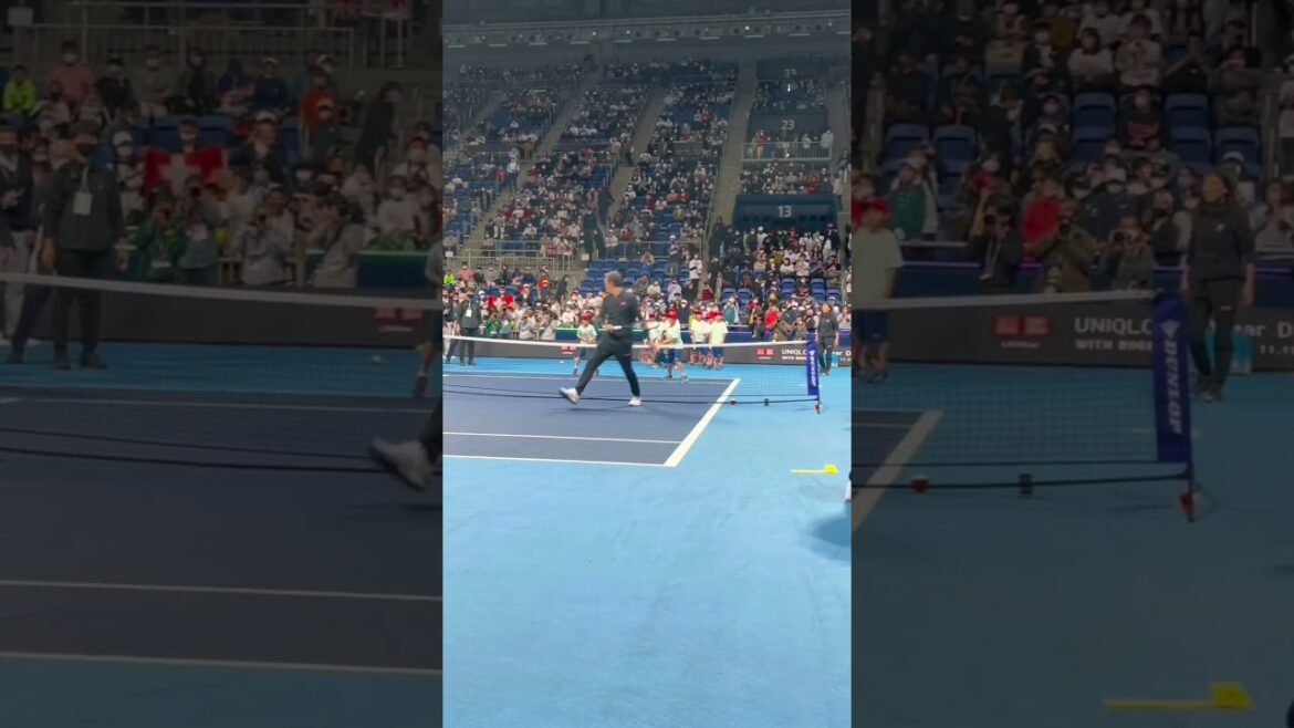 The moment an elementary school student wins Kei Nishikori & Federer's strongest doubles[#Shorts][#UNIQLO LifeWear Day Tokyo 2022 with Roger Federer]