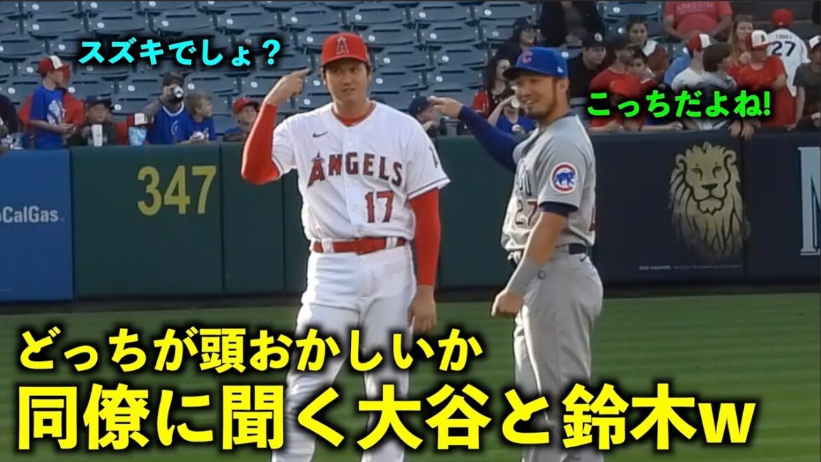 Too funny w Ask Swanson which one is crazy Otani and Seiya Suzuki w[Local video]Angels vs Cubs Round 3 6/9