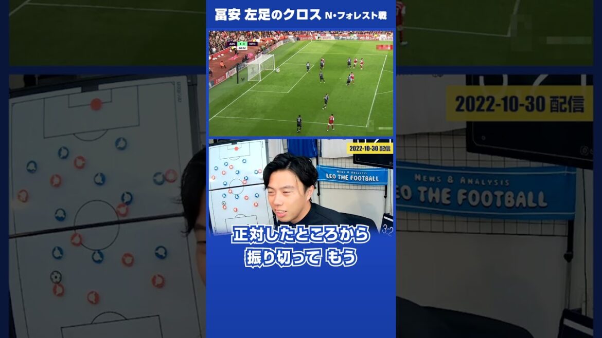 [Leoza]Takehiro Tomiyasu "Left Foot Cross" Arsenal vs N Forest #shorts[Official clipping]