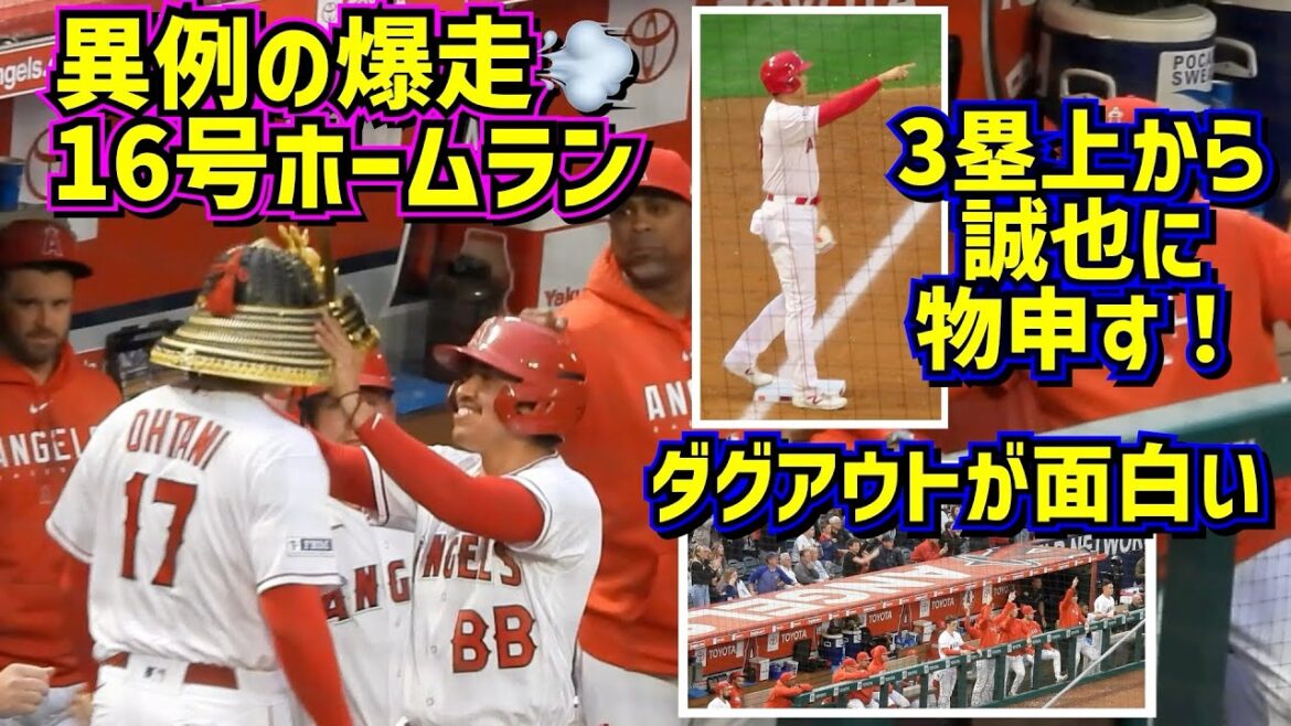 Shohei Ohtani's 16th home run makes a statement with an exceptional run! The dugout is interesting 🤣[Local video]6/6 vs Cubs ShoheiOhtani Homerun Angels