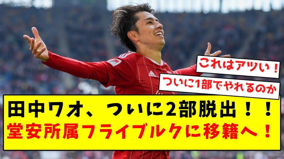 [Breaking News]Tanaka Wow finally escapes from Part 2!  ! Transferred to Doan's Freiburg!  !