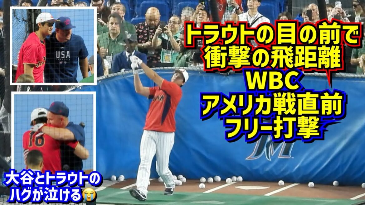 impact!  ️The distance was too great😱Otani's free hitting was on another level[Local video]WBC final Japan vs. America ShoheiOhtani Dodgers