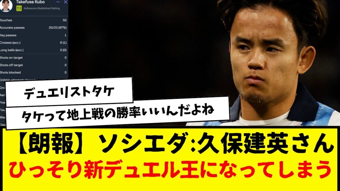 [Good news]Sociedad: Takefusa Kubo quietly becomes the new Duel King wwwwwwwww