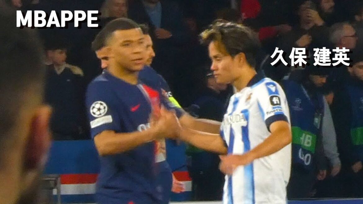 Takefusa Kubo met Mbappé / kubo vs psg Takefusa Kubo met Mbappé / kubo vs psg