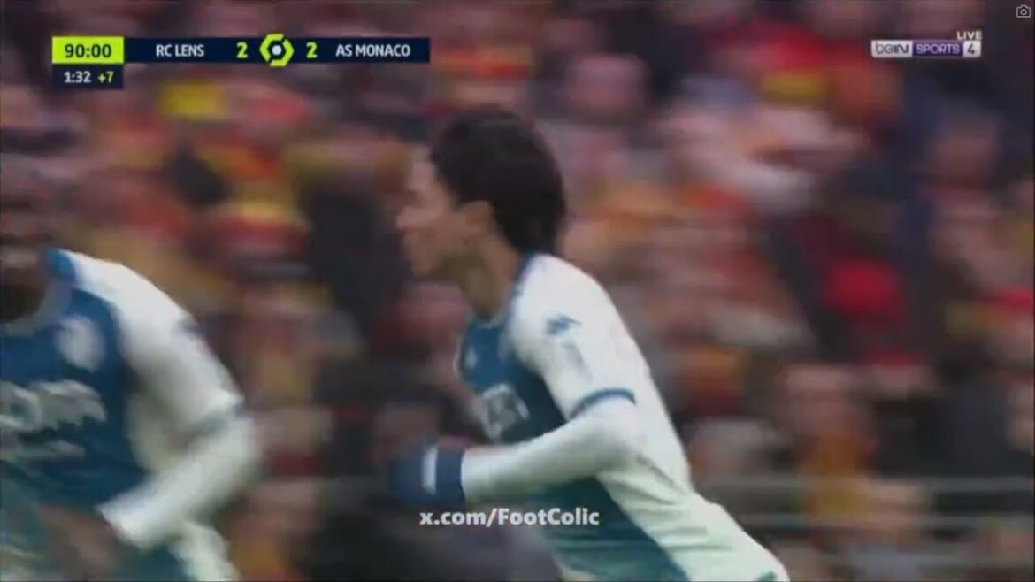 Takumi Minamino Goal 90+2 |  but of Takumi Minamino |  Lens vs Monaco 2-3 Highlights - Ligue