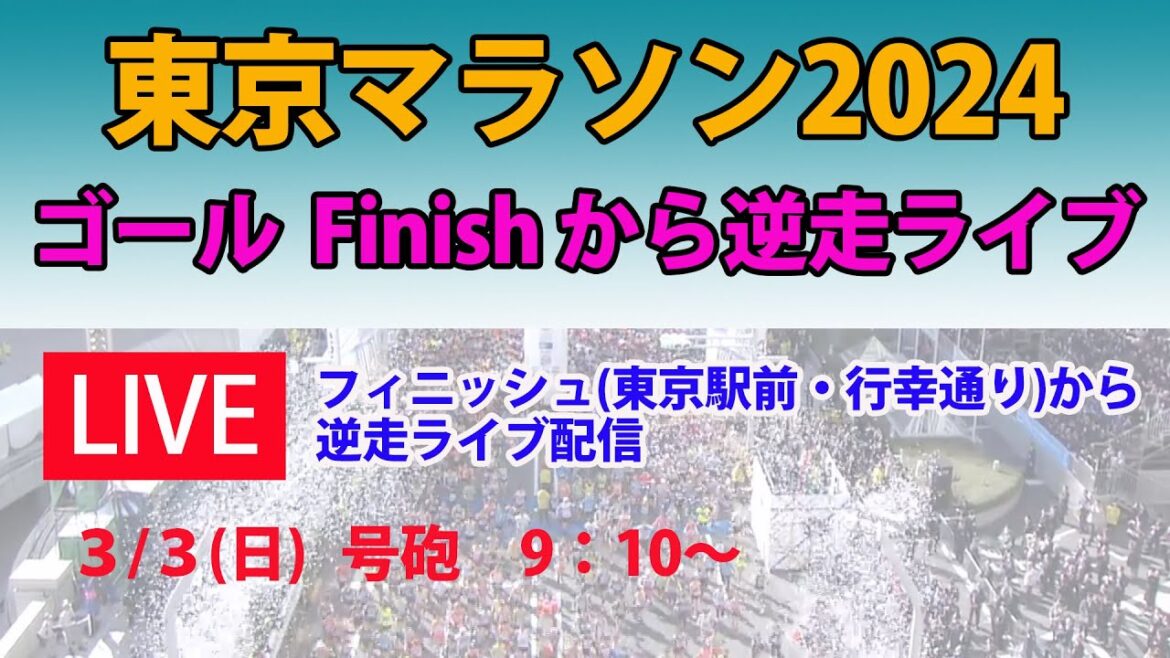 [LIVE (No delay)]Tokyo Marathon 2024 | FINISH - Live streaming of all runners running in reverse from the goal point | 2nd