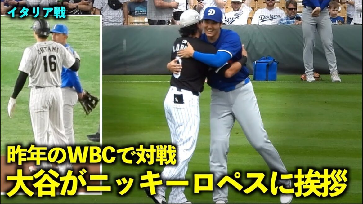 They were involved in a fight at WBC last year!Shohei Otani greets Nicky Lopez[Local footage]March 7th Dodgers vs. White Sox opening game
