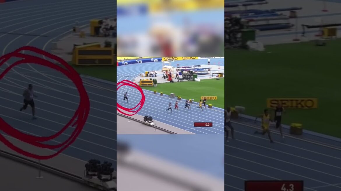 Shot Putter Races Sprinters