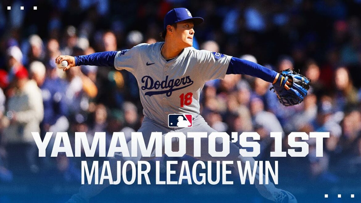 Yoshinobu Yamamoto earns his first Major League win for the Dodgers!