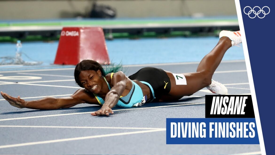 Diving for the line at the Olympics! 🏅