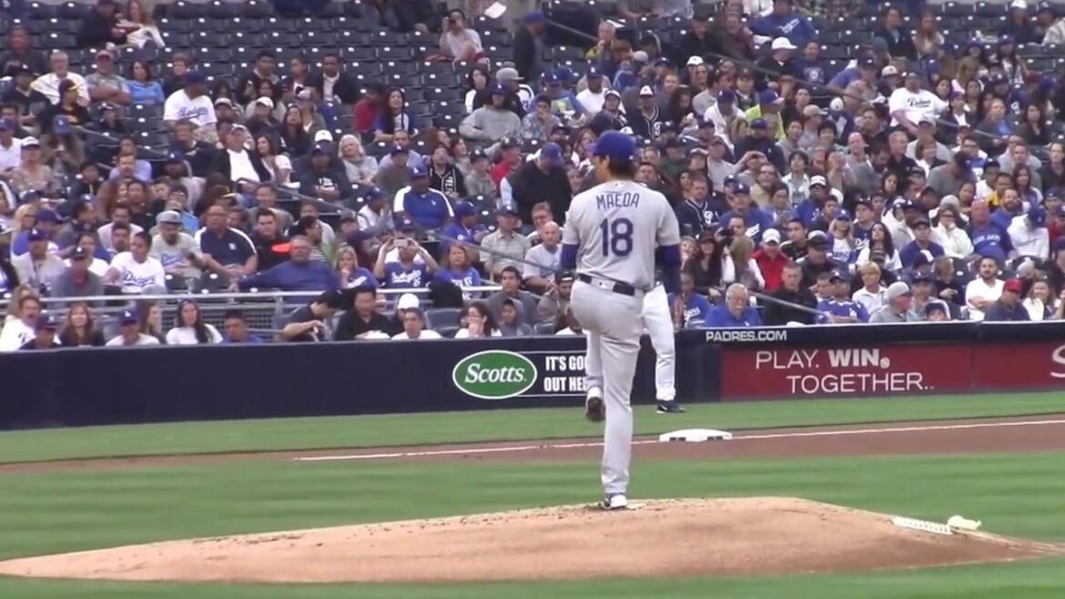 Kenta Maeda First Pitch as a MLB player[Hama TV]
