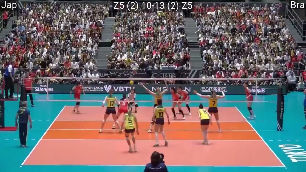 Volleyball Brazil Rosamaria Montibeller amazing in Brazil - Japan Volleyball