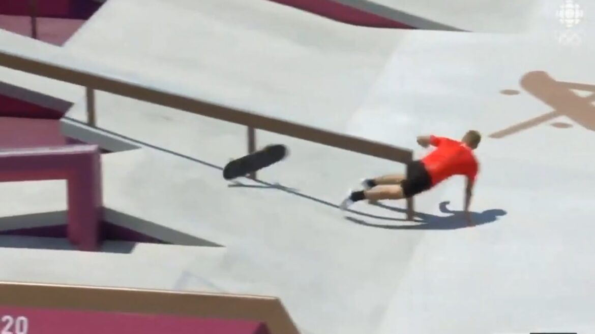 Skateboarder Crash at Tokyo Olympics