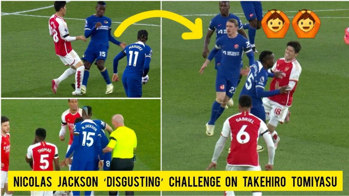 fans Angry reaction to Nicolas Jackson avoids red card for disgusting challenge on Takehiro Tomiyasu