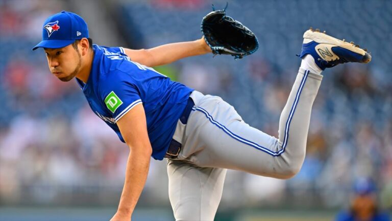 Yusei Kikuchi's 6th inning, 1 run allowed, 7K pitches with no wins or losses. Pitched 6 or more innings in 5 consecutive games, Blue Jays lose 3 in a row!!