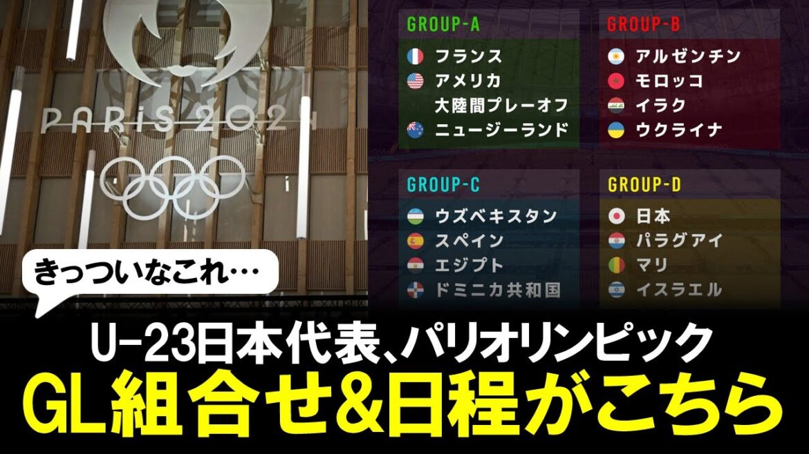[Predicament]U-23 Japan National Team's Paris Olympics GL combination and match schedule has been decided. Opponents and kickoff Japan time were topics of discussion.