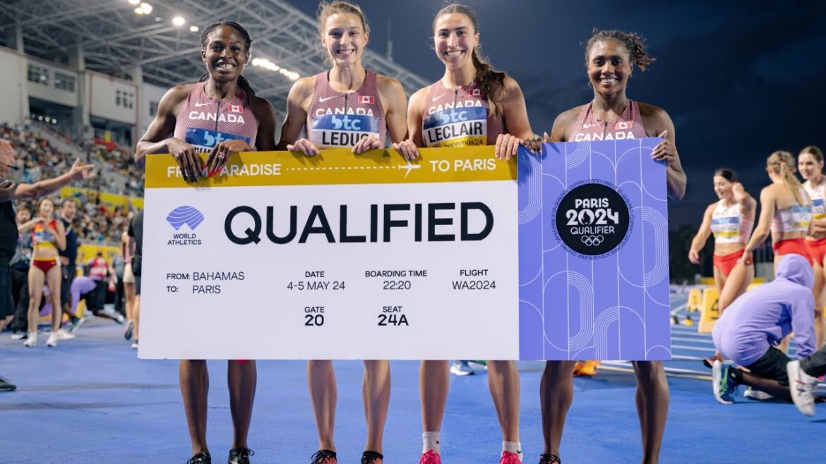 Canadian women’s 4x100m relay team qualifies for Paris Olympics | CBC Sports Canadian women's 4x100m relay team qualifies for Paris Olympics | CBC Sports