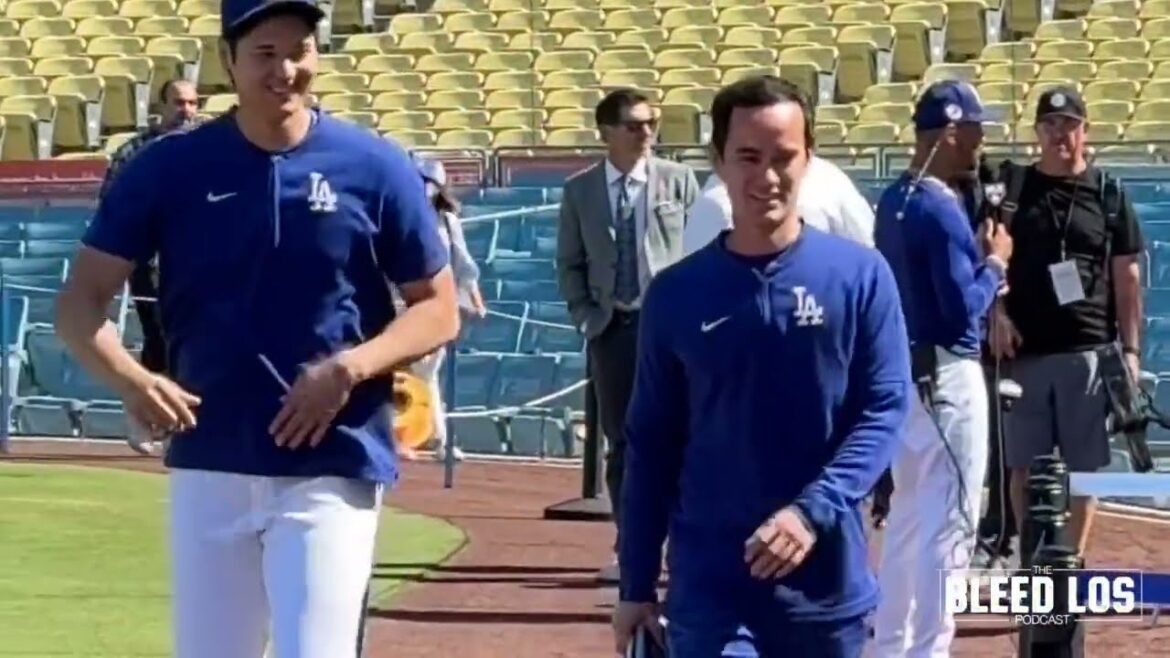 Shohei Ohtani and Mookie Betts behind scenes of their interview for MLB Network Shohei Ohtani and Mookie Betts behind scenes of their interview for MLB Network