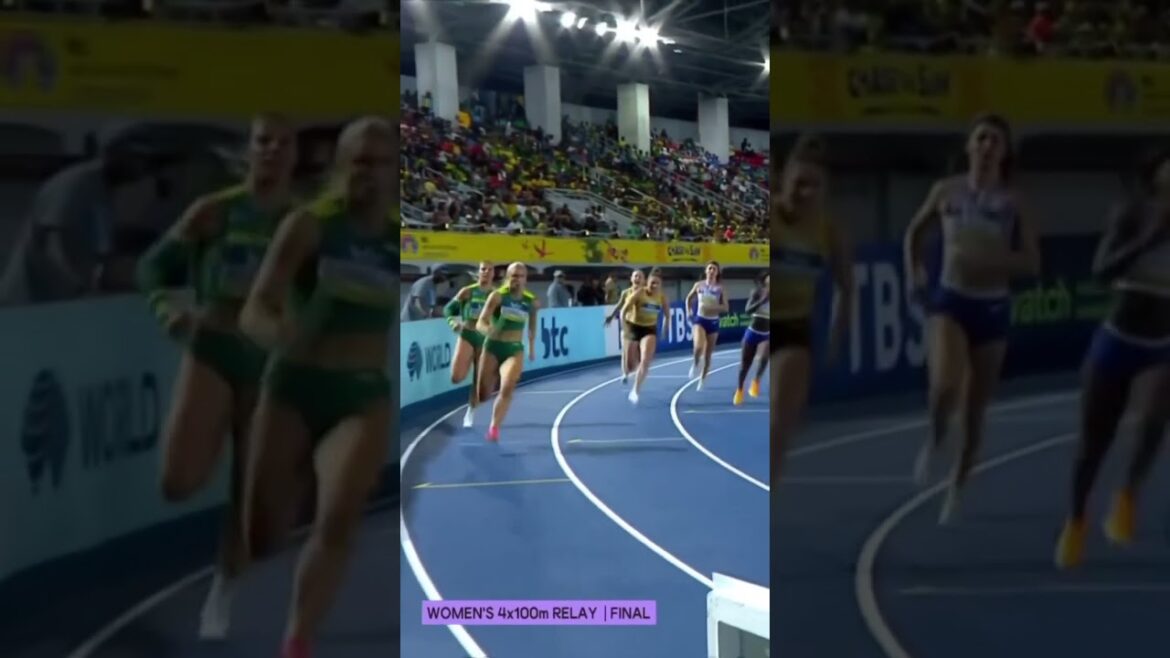 Melissa Jefferson CLUTCH in 4x100m😎😤 Melissa Jefferson CLUTCH in 4x100m😎😤