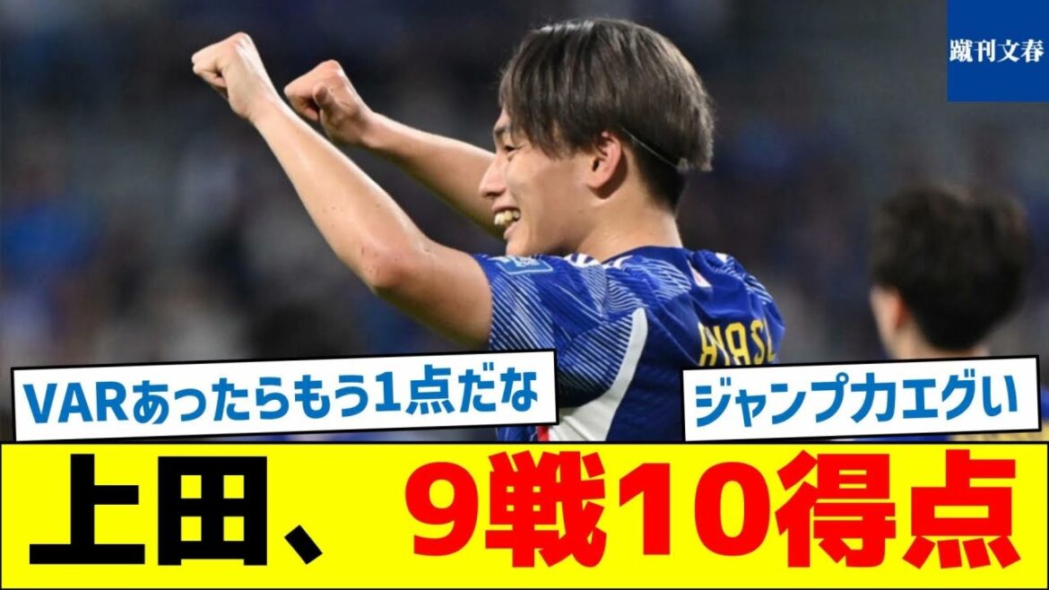 [Even the phantom goal]Ueda scores 10 goals in 9 games