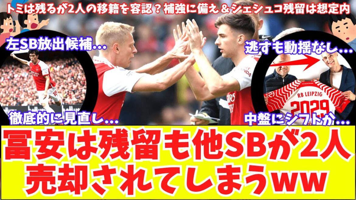[Tomiyasu to stay and other left-backs to be sold?]Will Tierney and Zinchenko be allowed to leave as part of Arsenal's plan? Sheshko to stay is expected! Will the transfer market shift to the midfield?
