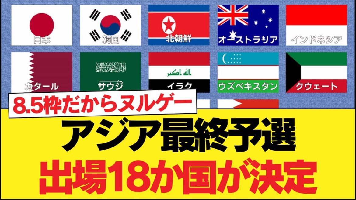 18 countries selected for Asian final qualifying round