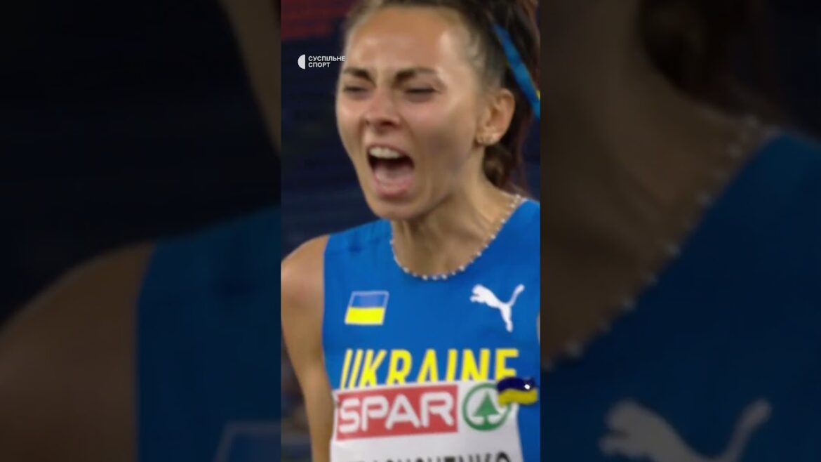 🔥 Emotional jump of the Ukrainian Gerashchenko to the first European Championship medal in her career #sports