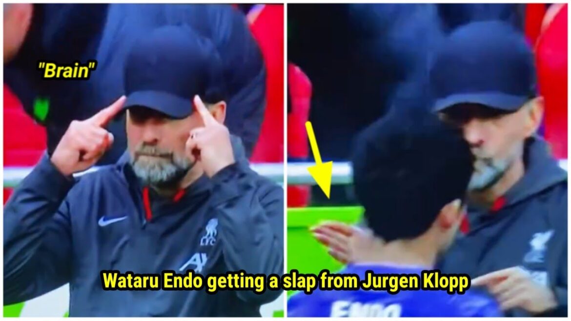 Wataru Endo getting a lovely slap from Jurgen Klopp ❤✋| Brentford vs Liverpool 1-4