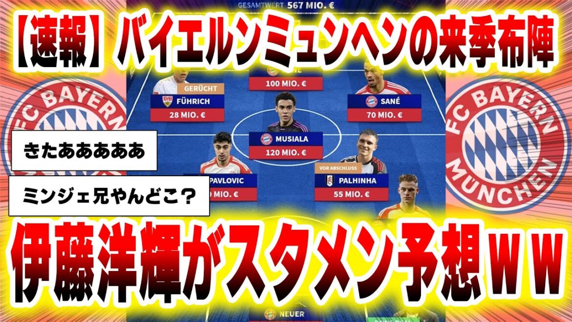 [Breaking News]Bayern's next season lineup, Hiroki Ito predicts starting lineup lol