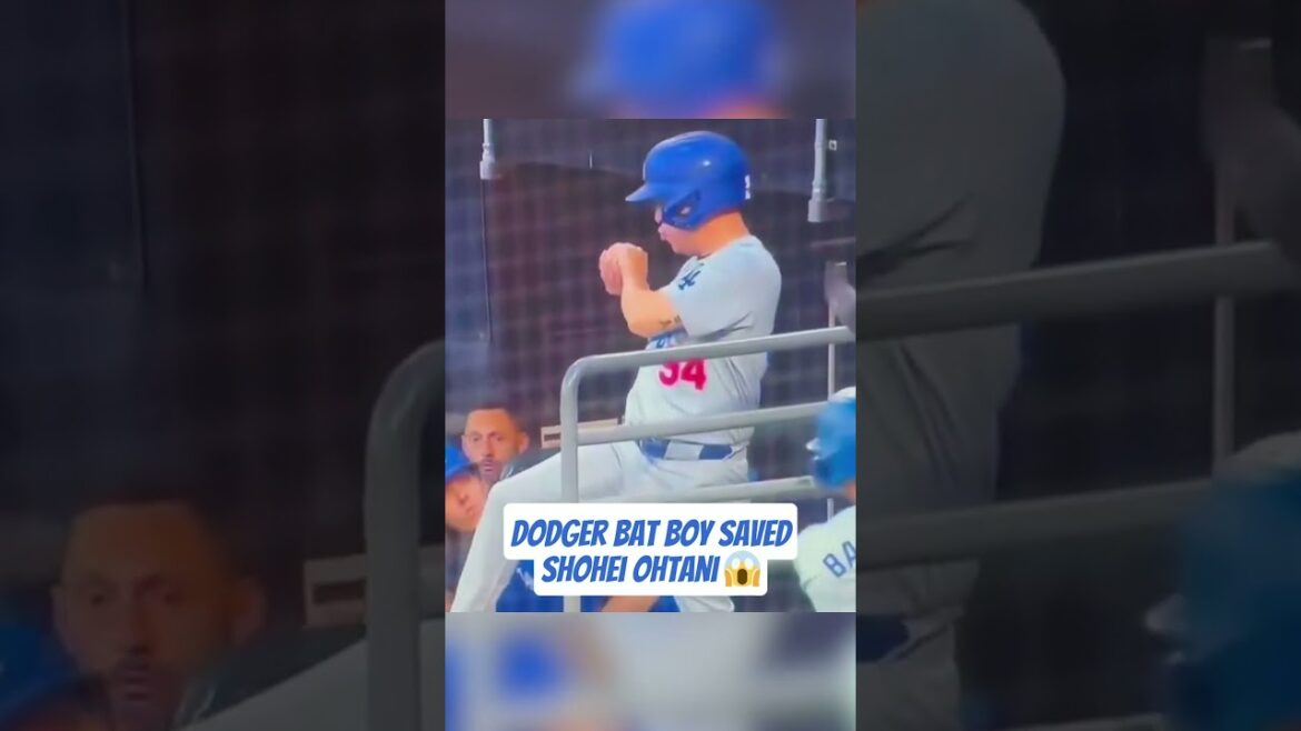 Shohei Ohtani SAVED by the Dodgers bat boy 😱 #shorts