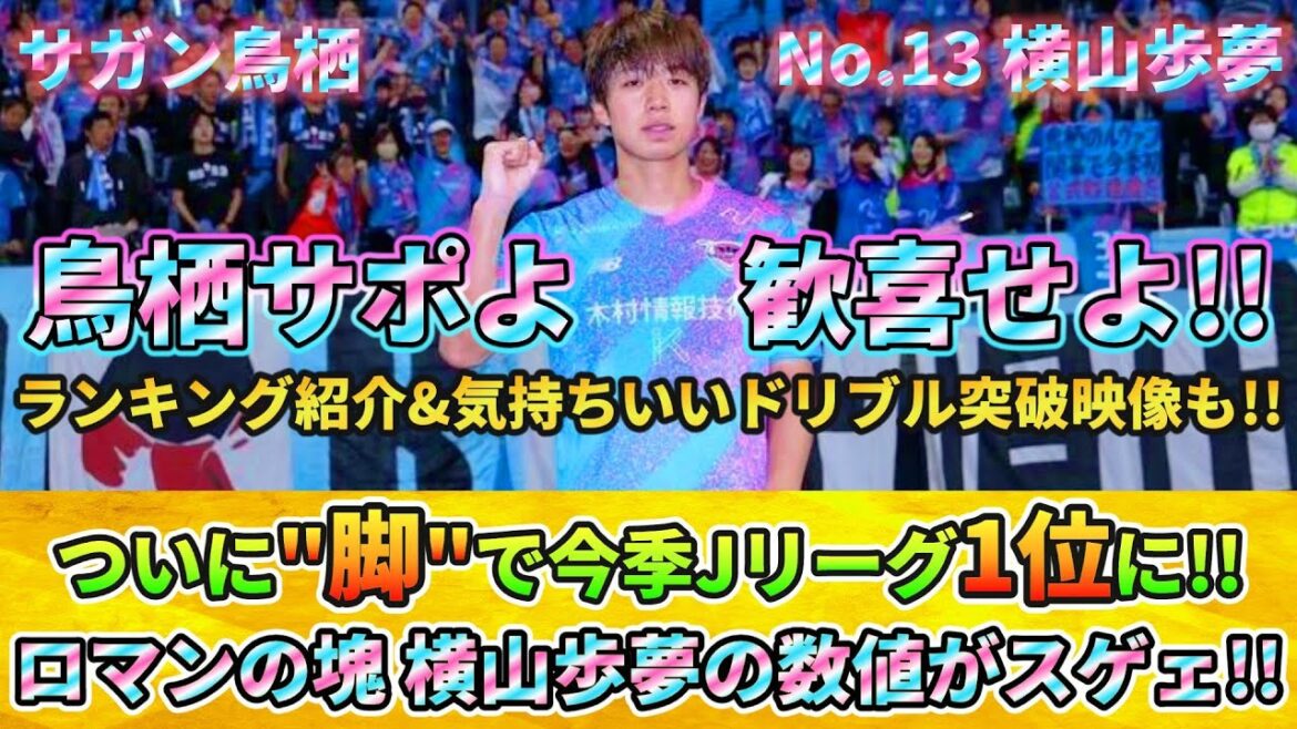 [サガン鳥栖] Yokoyama Ayumu has achieved the top numbers in the J1 League this season with his "legs"!! #Yokoyama Ayumu #Sagan Tosu #jLeague