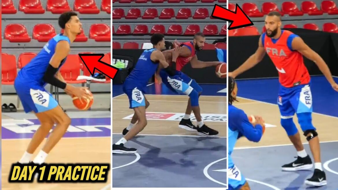 Victor Wembanyama, Rudy Gobert & Team France First Practice Before Paris 2024 Olympic Games!