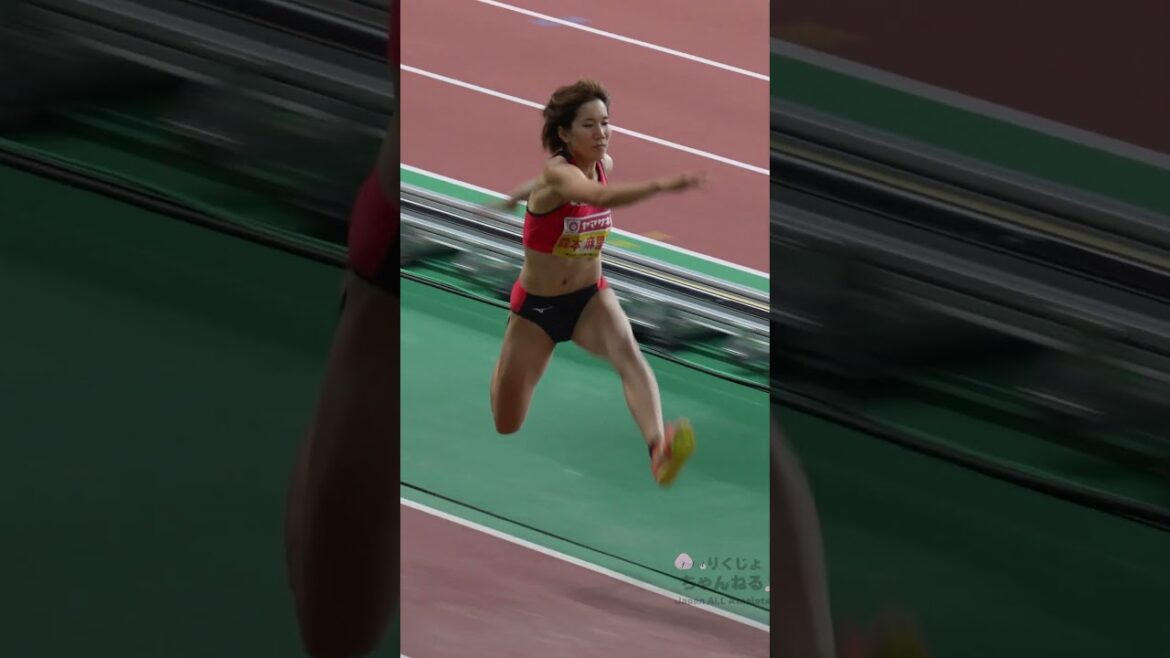 [Morimoto Mariko]Japan's first women's triple jump Olympic appearance! Is she making a comeback from injury? 2024 Japan Championships Women's Triple Jump #shorts